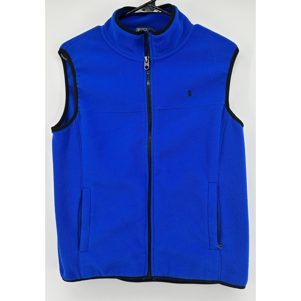 Polo Ralph Lauren Fleece Full‎ Zip Vest Blue Boys Size Large 14/16
